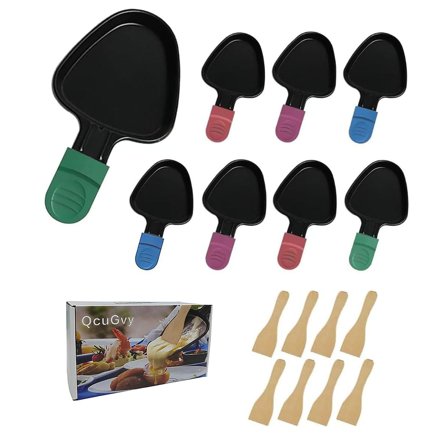 8-teiliges Raclette-Pfannen-Set, 8ps Multicolor