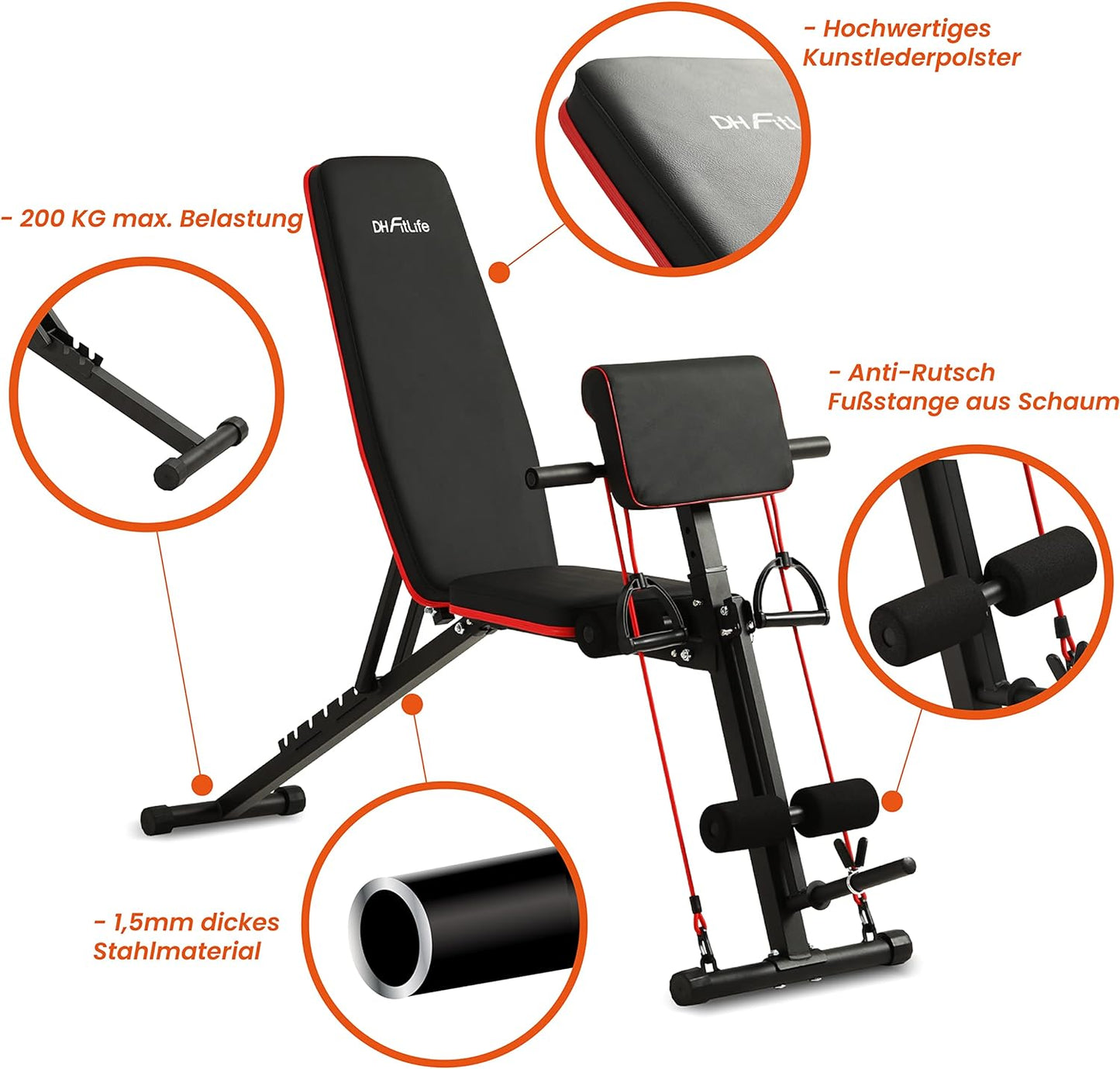Trainingsbank, Modell 1 mit Curlbank und Beinstrecker