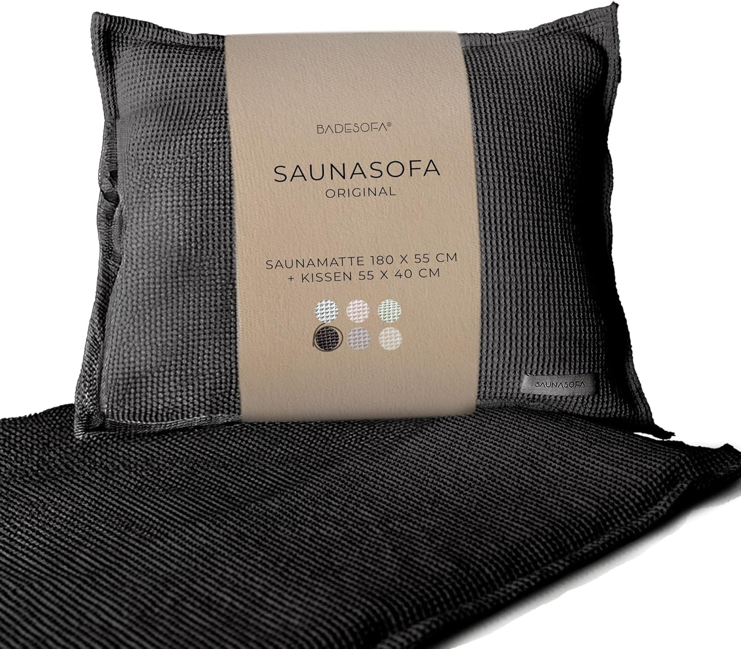 Sauna-Matte & Kissen-Set, Anthrazit