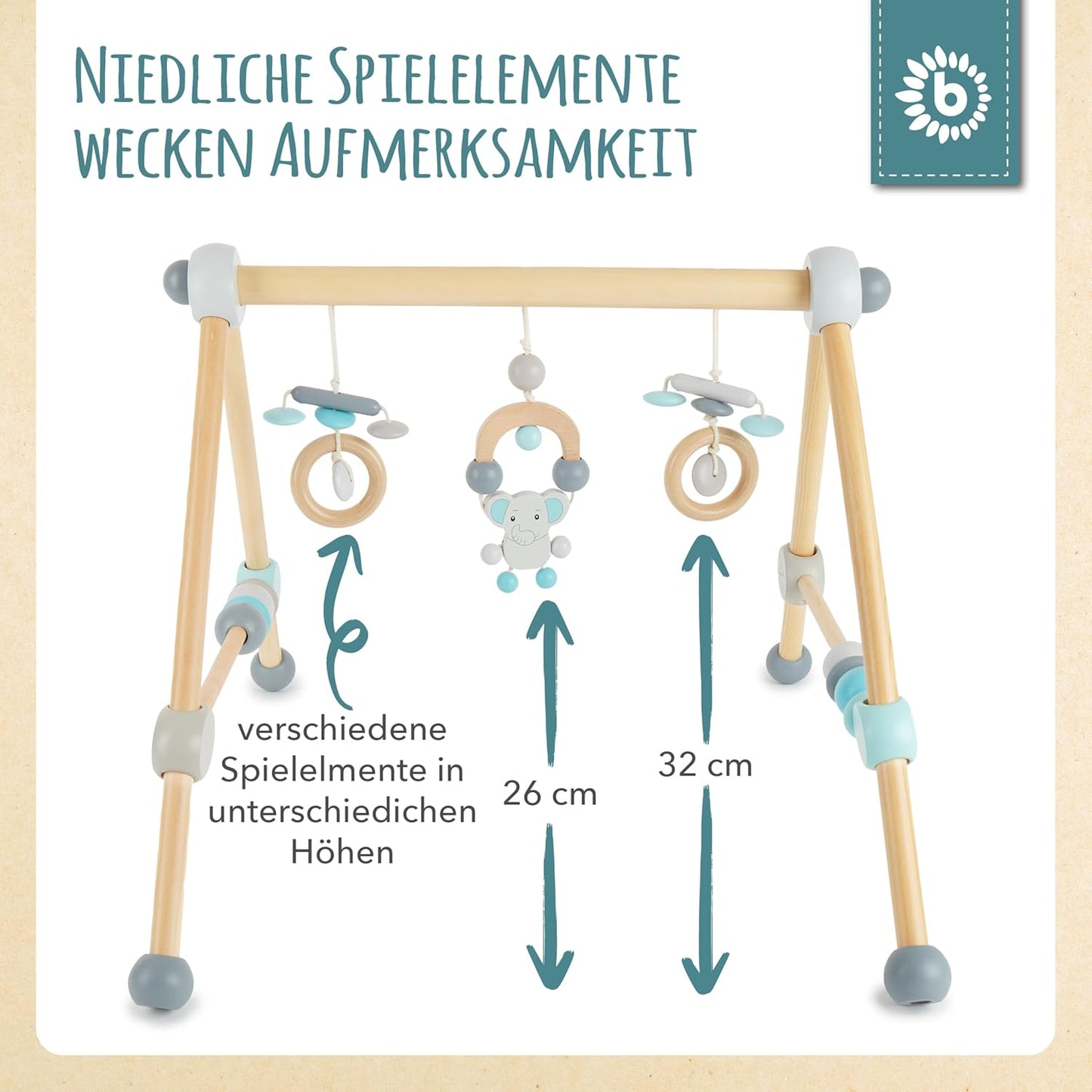Montessori Spielbogen, Pastell Blau/Grau