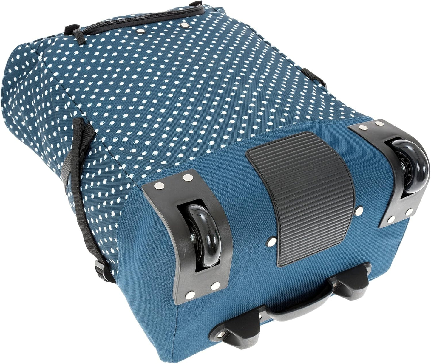 Wheel Einkaufstrolley faltbar mit Thermo-Kühltasche (35L), Blue Dots 10008 5020 + Bagboom Tasche
