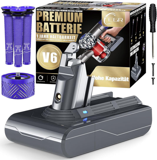 Ersatzakku für Dyson V6 Staubsauger mit Filter, V6