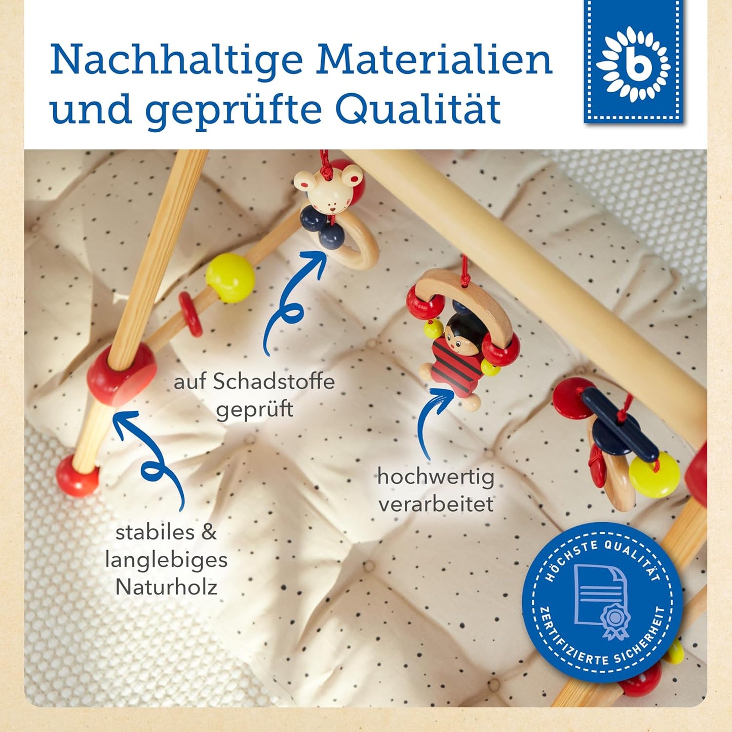 Spieltrapez für Baby mit Figuren & Kugeln, Rot Single