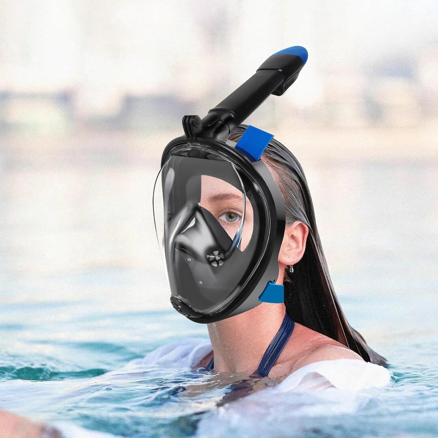 Schnorchelmaske, L-XL|Schwarz Blau