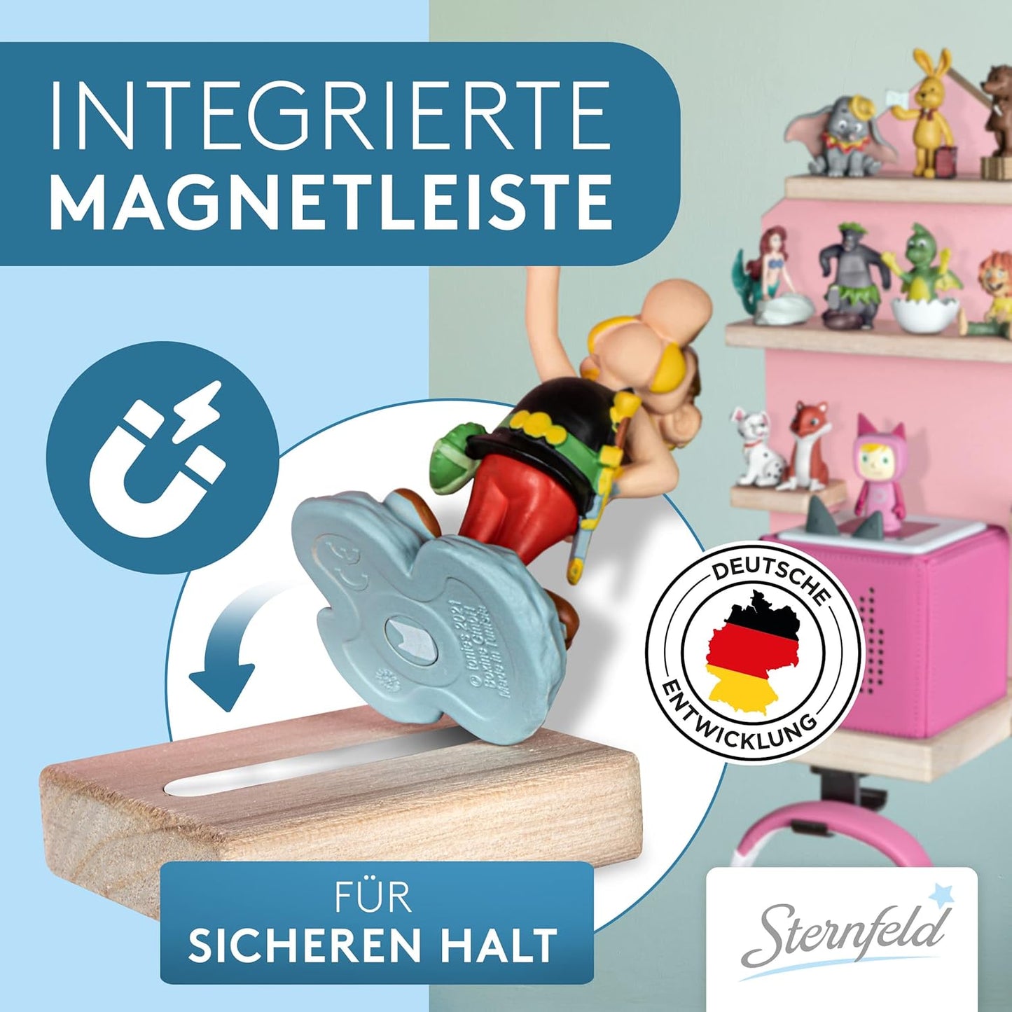 Magnetisches Tonie Regal für 32 Hörfiguren, Rosa für 32 Tonies