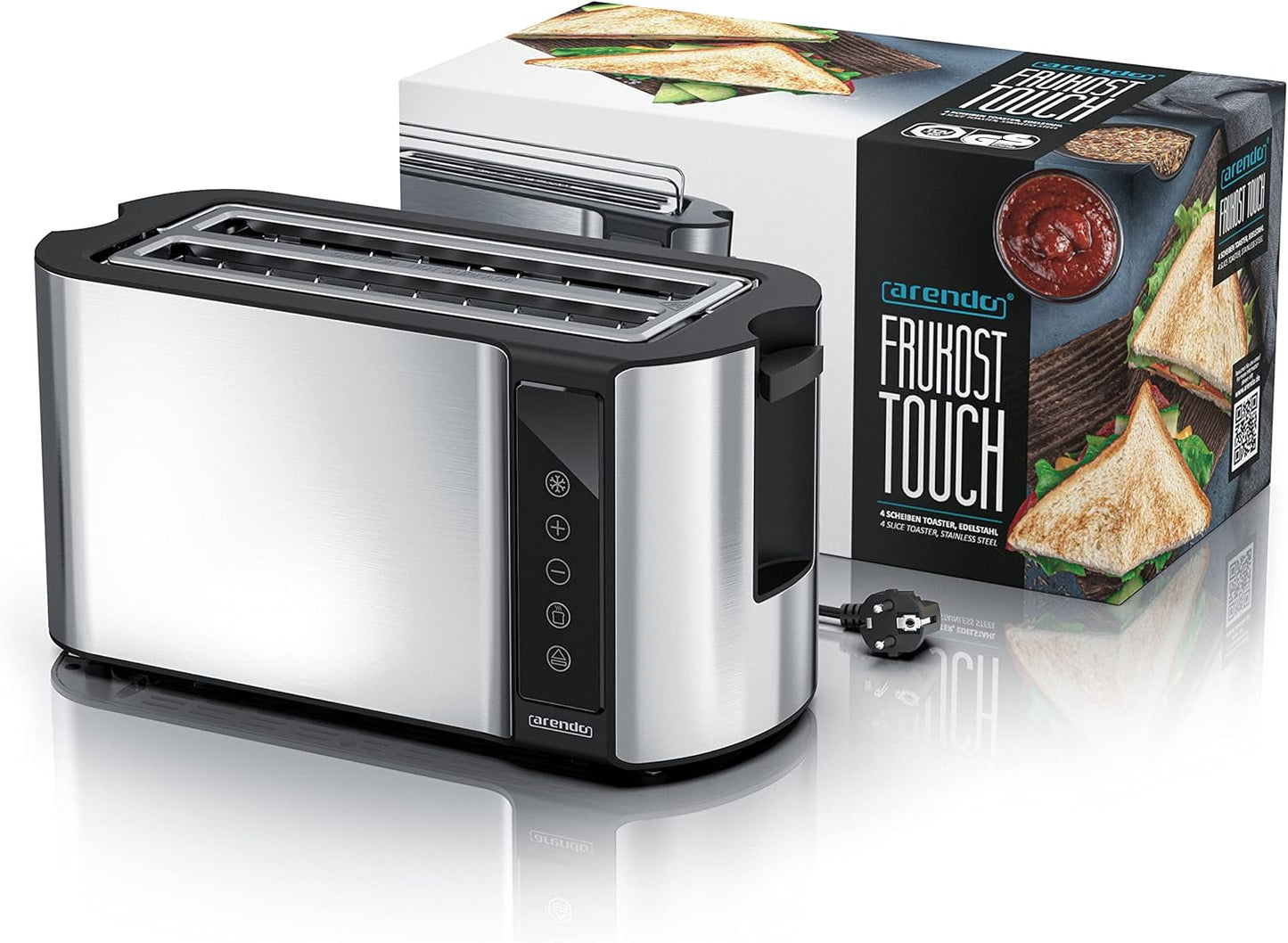Langschlitz-Toaster für 4 Scheiben, C: Steelsilver