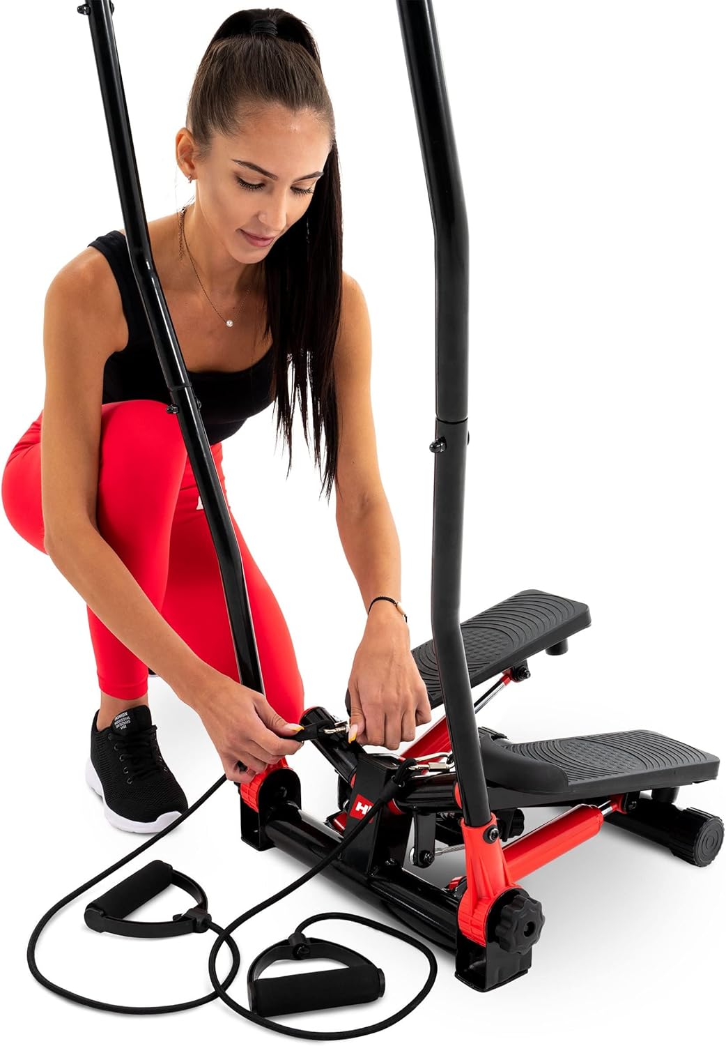 Stepper mit Haltegriffen, Rot