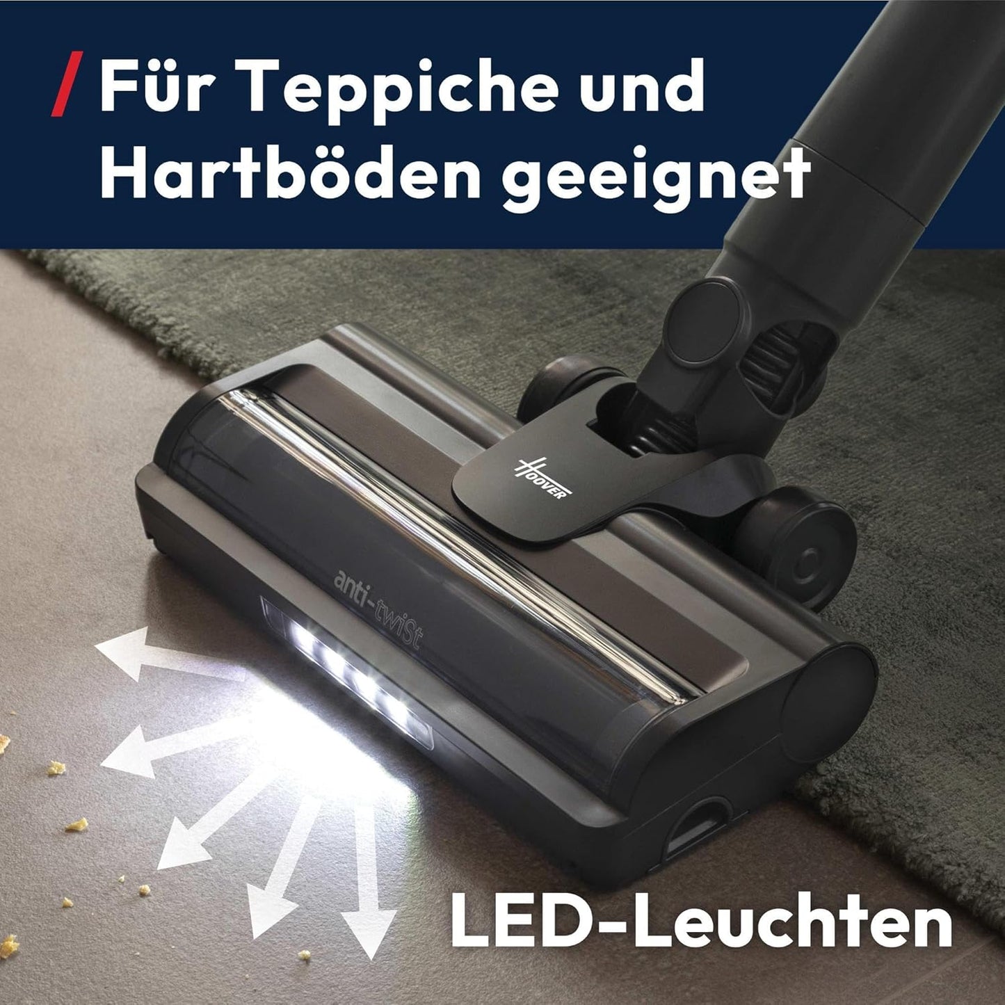 Akku-Staubsauger HF1+ mit Anti-Haarverwicklung und Parkfunktion, Akku Staubsauger Anti-Twist HF1+