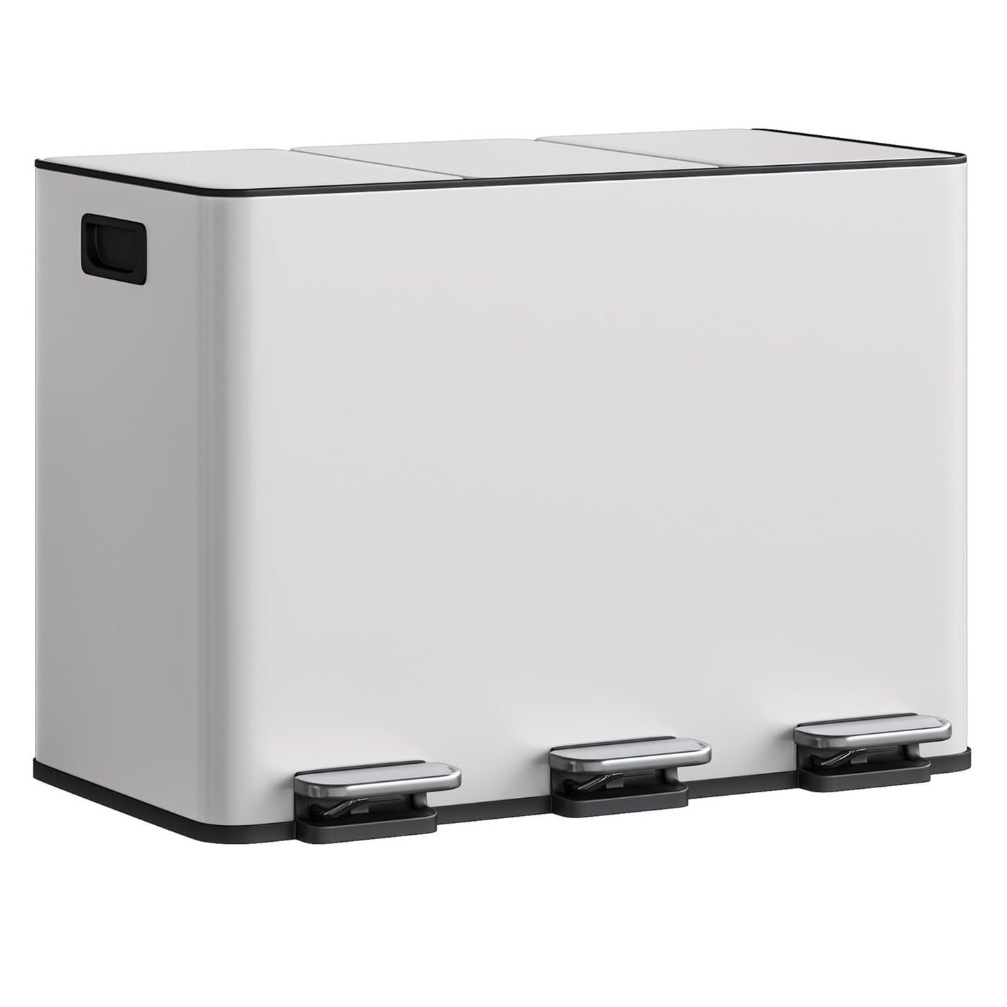 Mülltrennsystem mit 3 Fächern, Weiss 45L