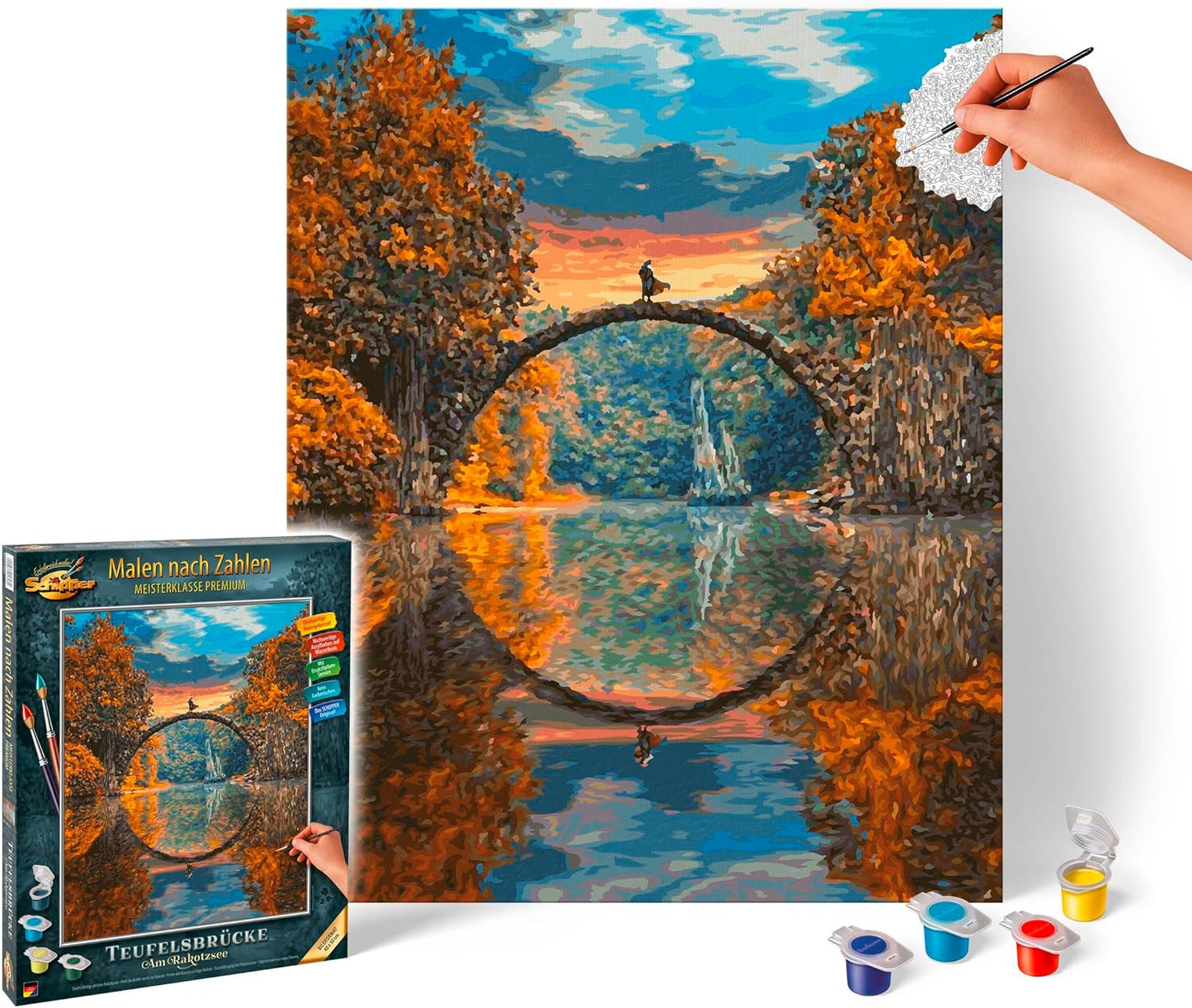 Malen nach Zahlen Teufelsbrücke am Rakotzsee