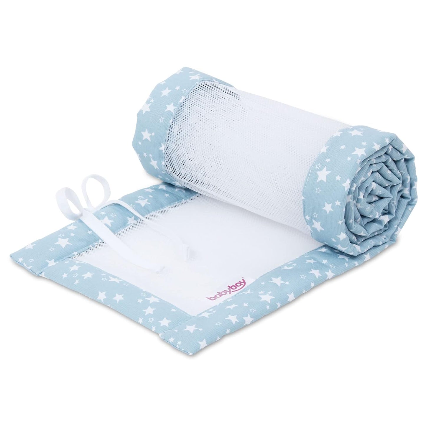 Nestchen für Beistellbett, Azurblau Sterne Weiss|für Modell Boxspring XXL