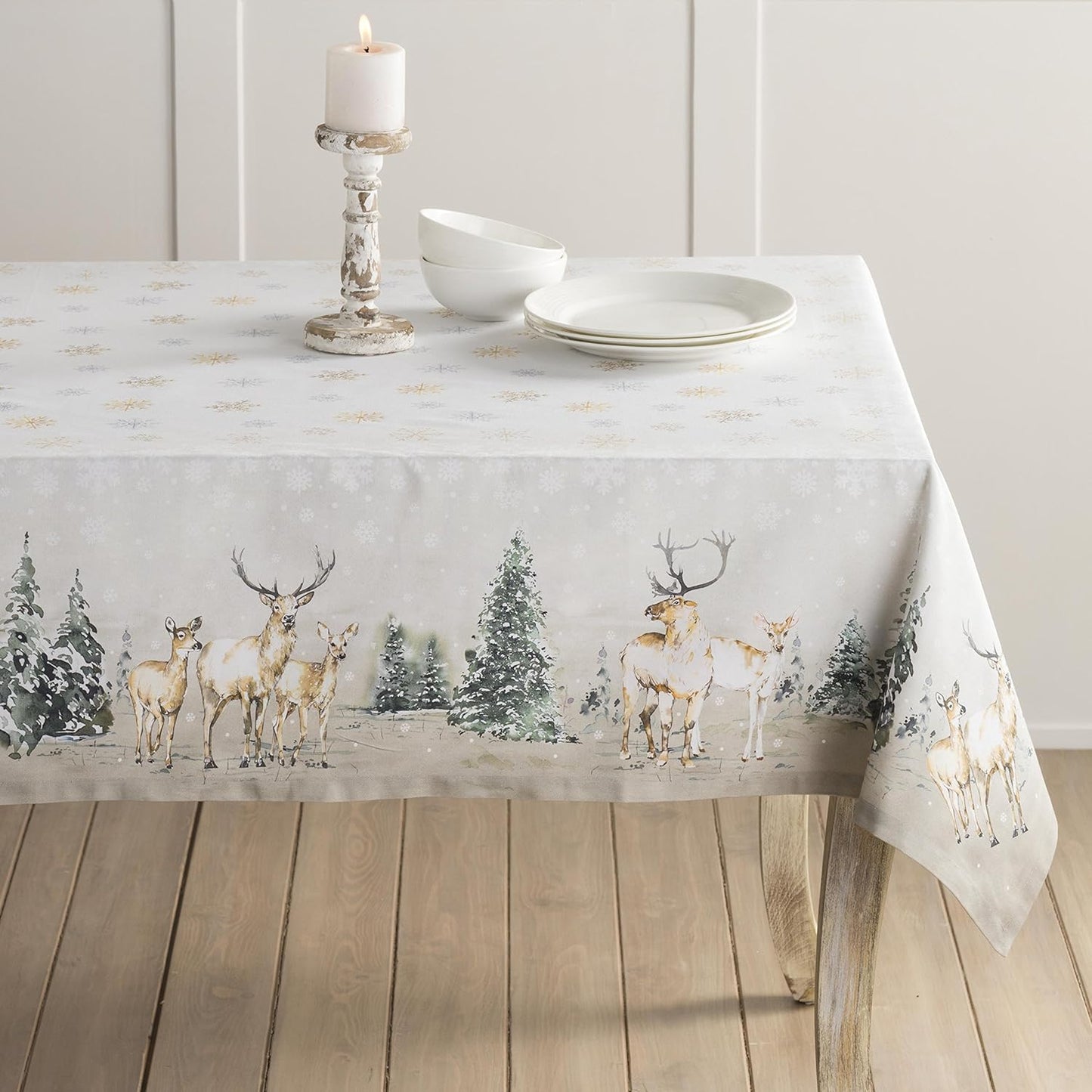 Tischdecke Deer in The Woods, 180 x 140cm (Rechteckig), 07 - Deer in The Woods