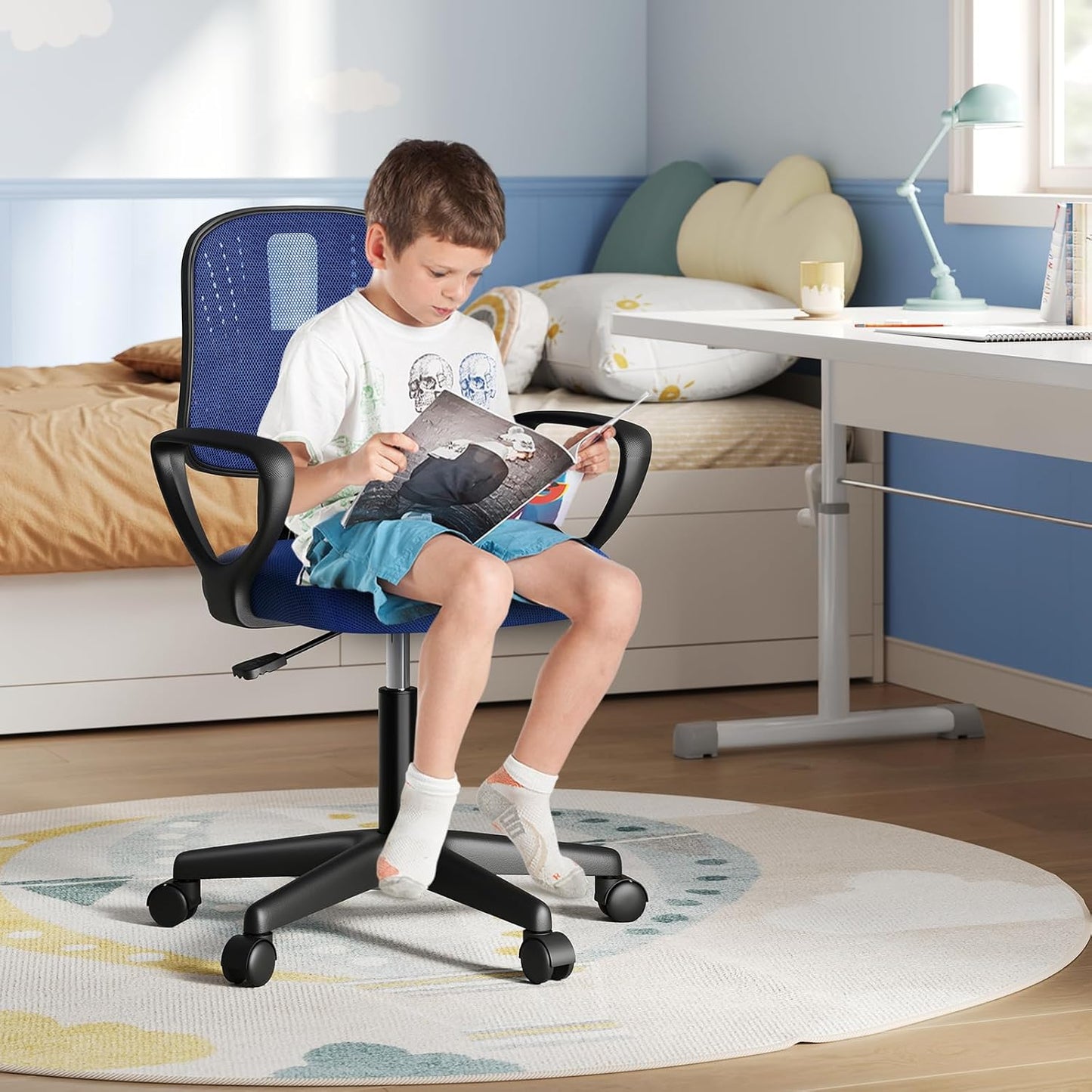 Ergonomischer Kinderschreibtischstuhl, Blau