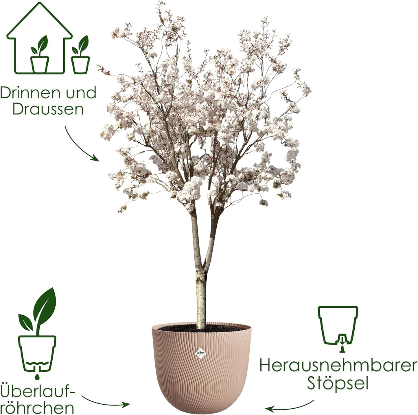 Sereh Blumentopf, 60 cm Cool Clay
