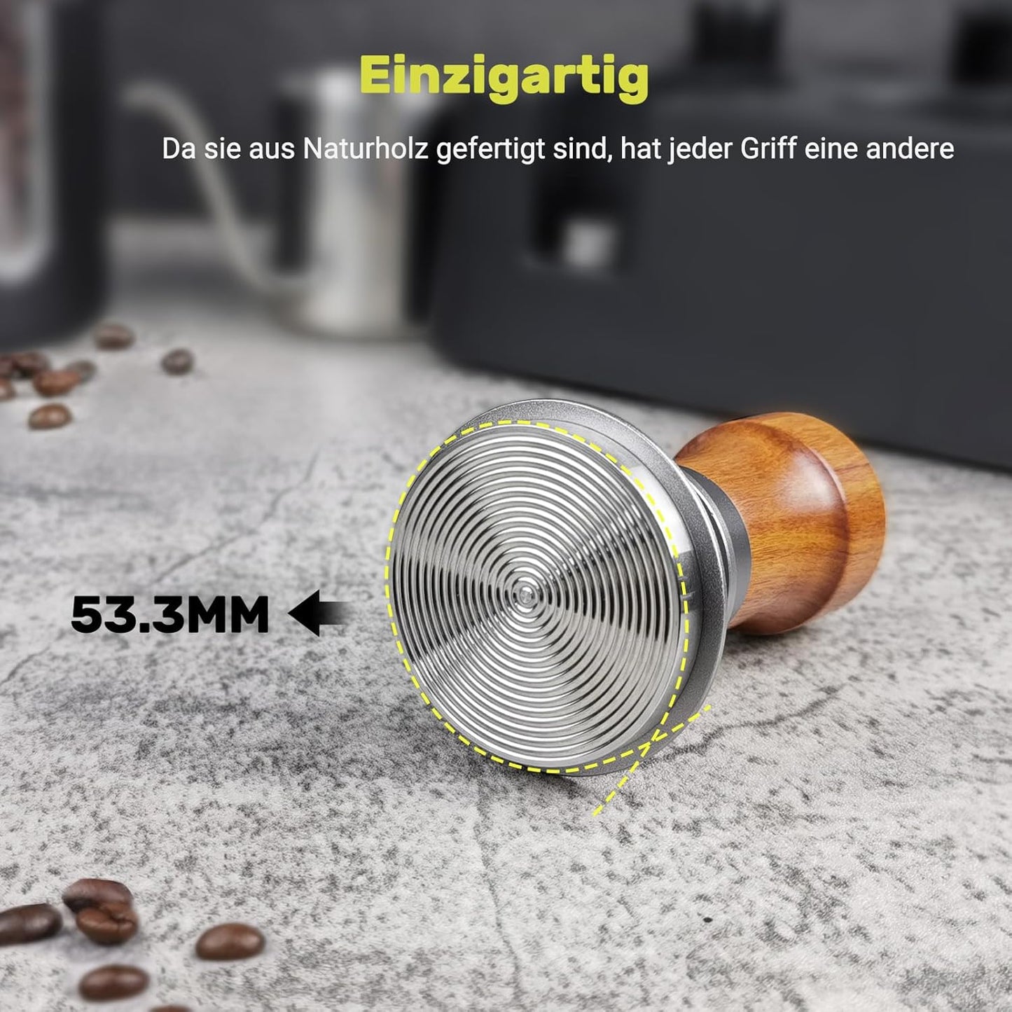 Kalibrierter Espresso-Tamper, Silber / 54mm