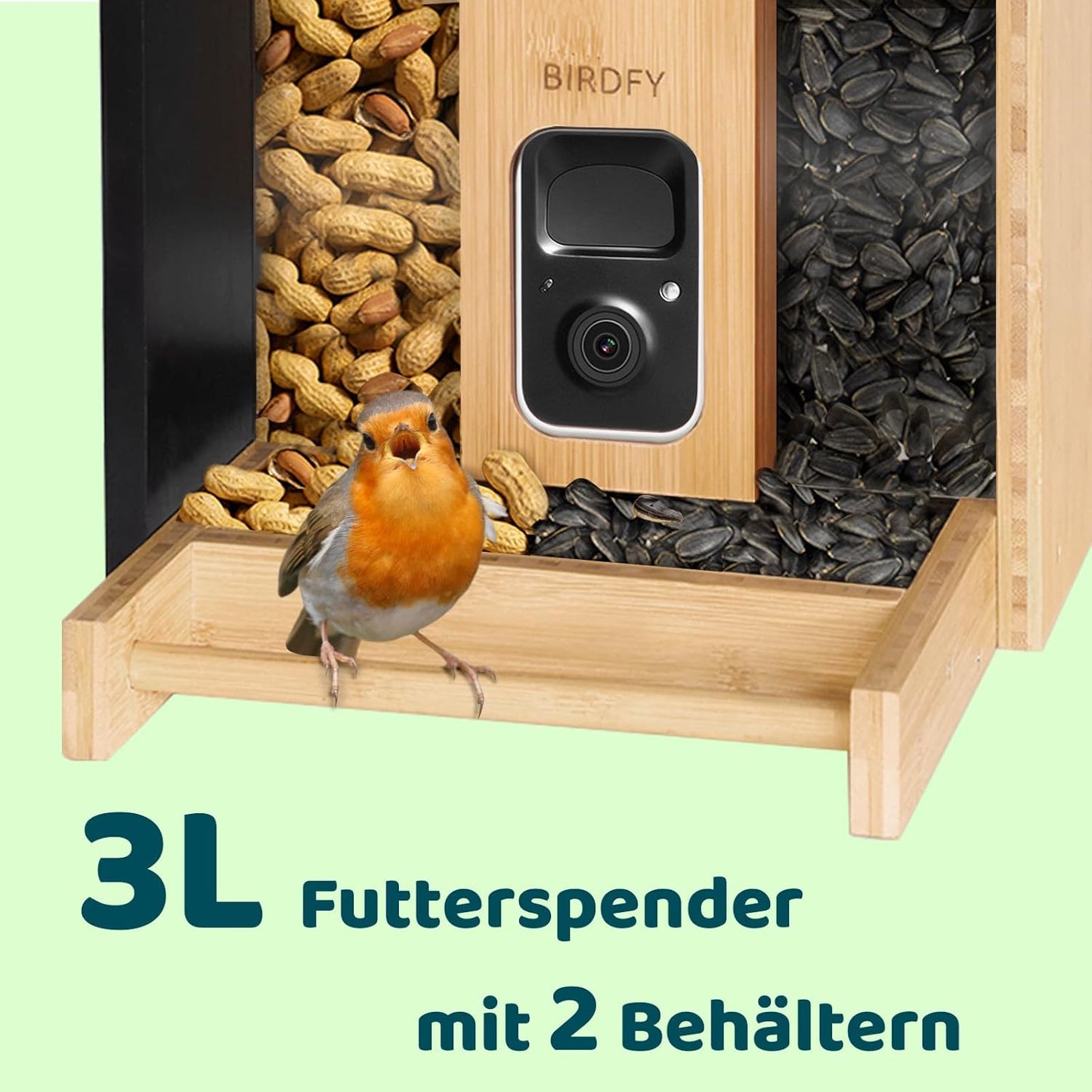 Vogelfutterhaus mit Kamera und Nachtsichtfunktion, AI by Subscription