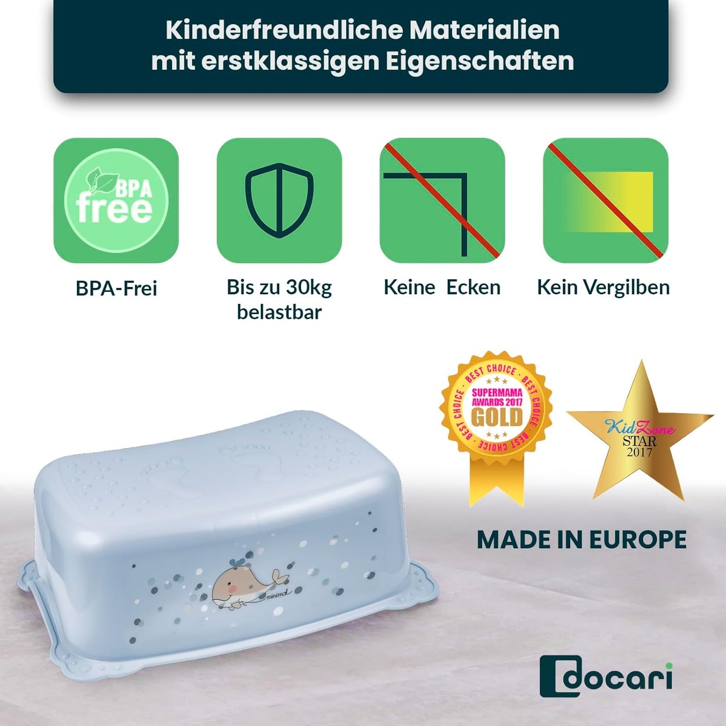Toilettentrainer-Set mit Treppe für Kinder (2-teilig), Wal 2er Set