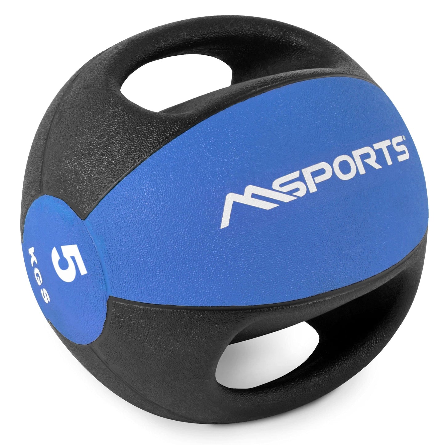 Medizinball mit Griffen, 5 kg - Blau