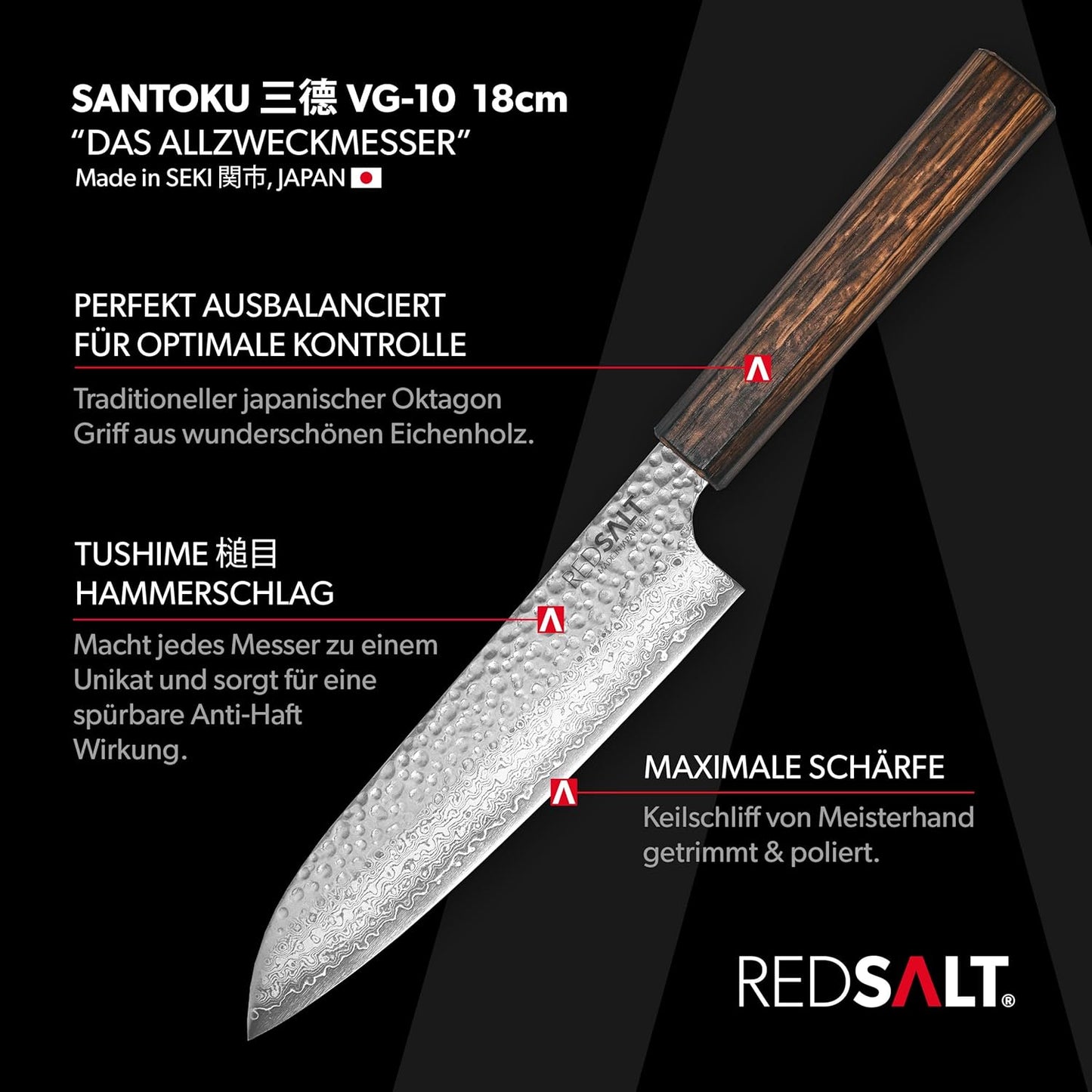 Santoku Chefmesser, SANTOKU 三德 18cm