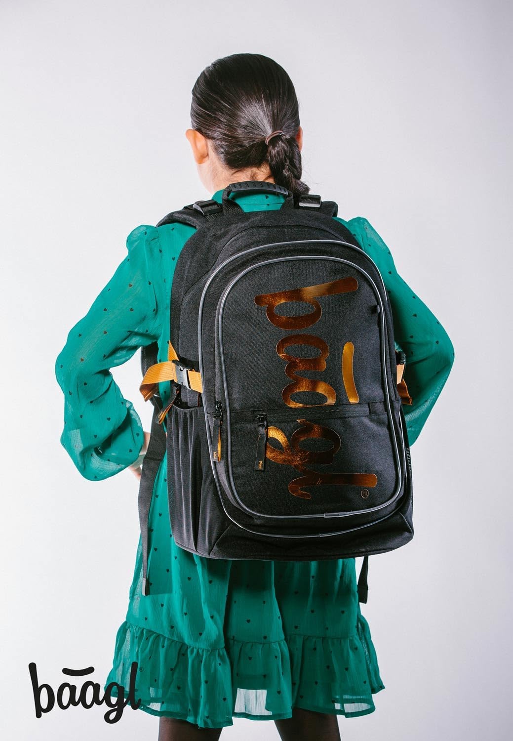 Ergonomisches Schulrucksack-Set, 3-teilig, Metallic Bronze