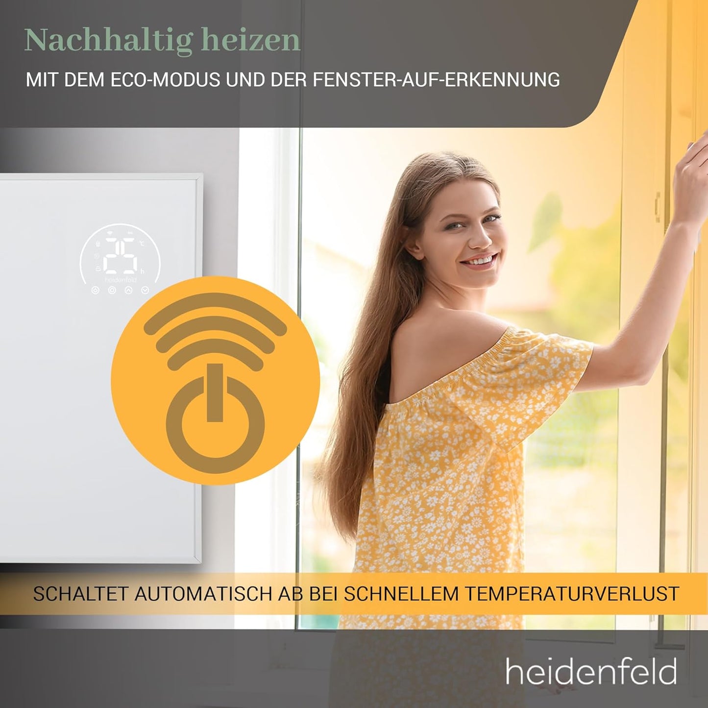 Infrarotheizung HF-HP140 mit 3in1 Steuerung via App, Fernbedienung, Touch-Bedienfeld, Hf-hp140 800 Watt