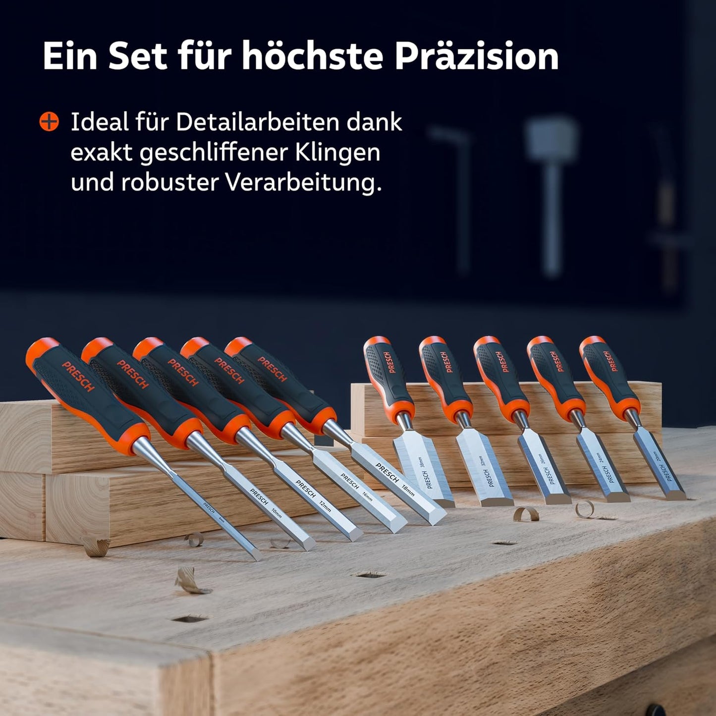10-teiliges Stechbeitel Set, 10tlg.