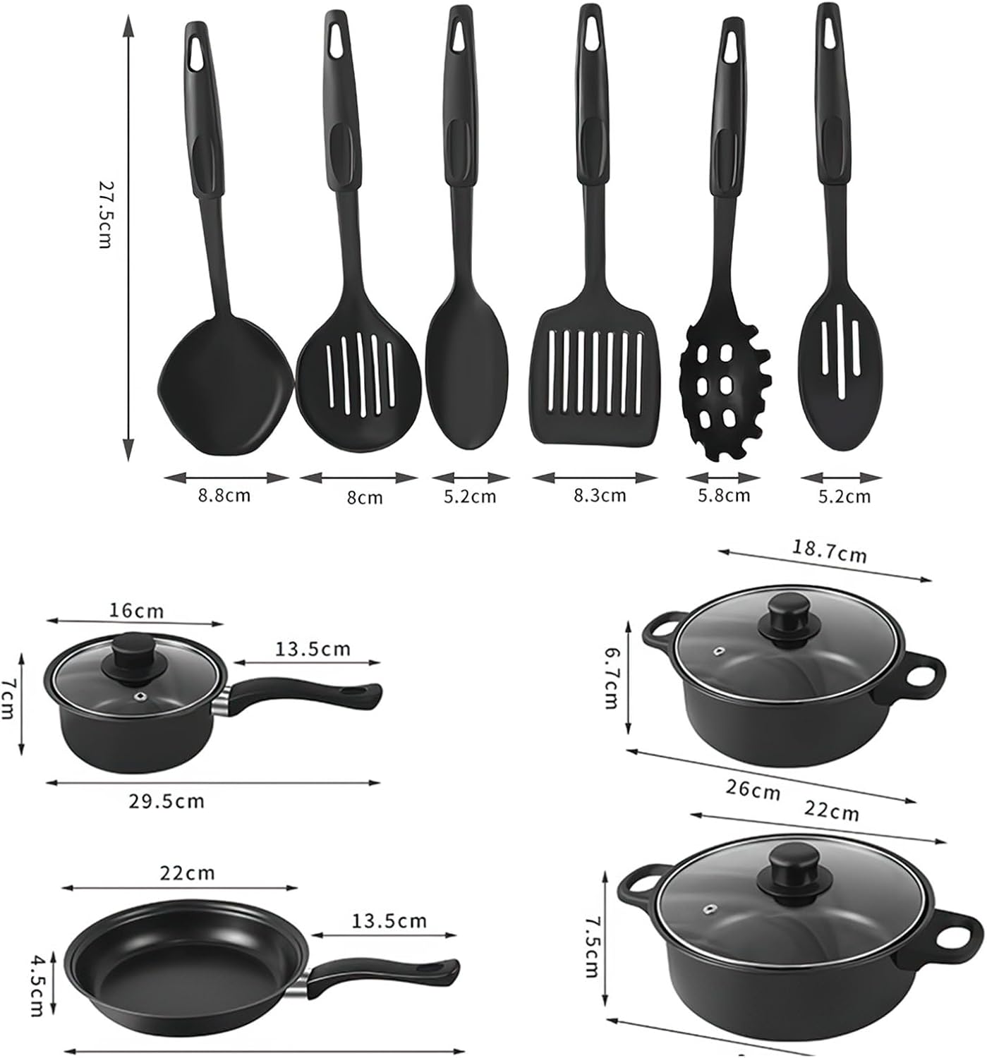 13-teiliges induktionsgeeignetes Kochgeschirr-Set, 13 Teile