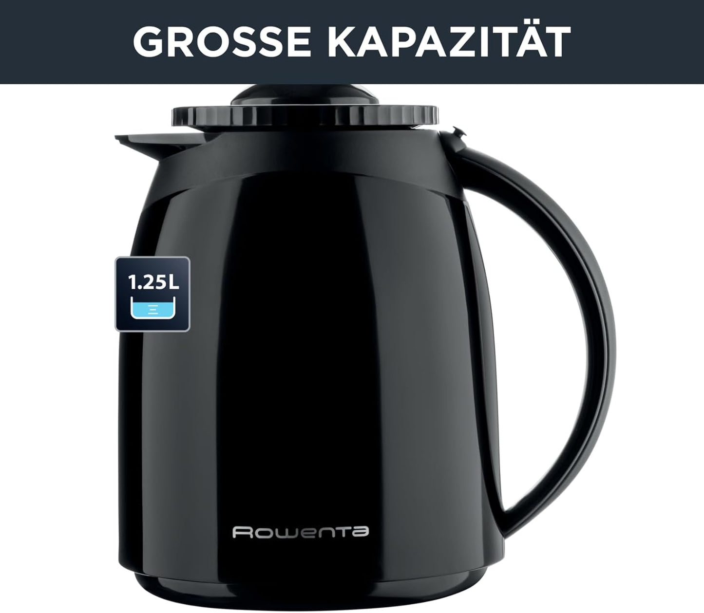 Adagio Milano CT3808 Filterkaffeemaschine mit Thermoskanne, Schwarz, Single