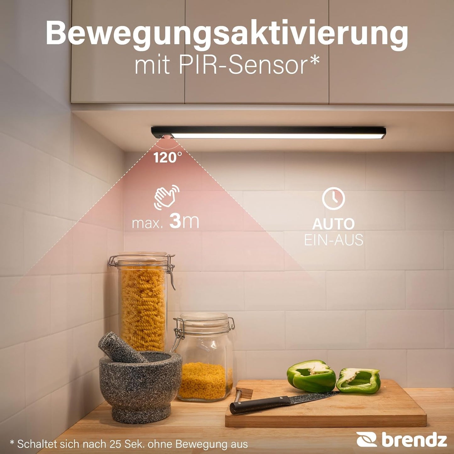 Unterbauleuchte LED für Küche, Schwarz 1 stück - 40 cm