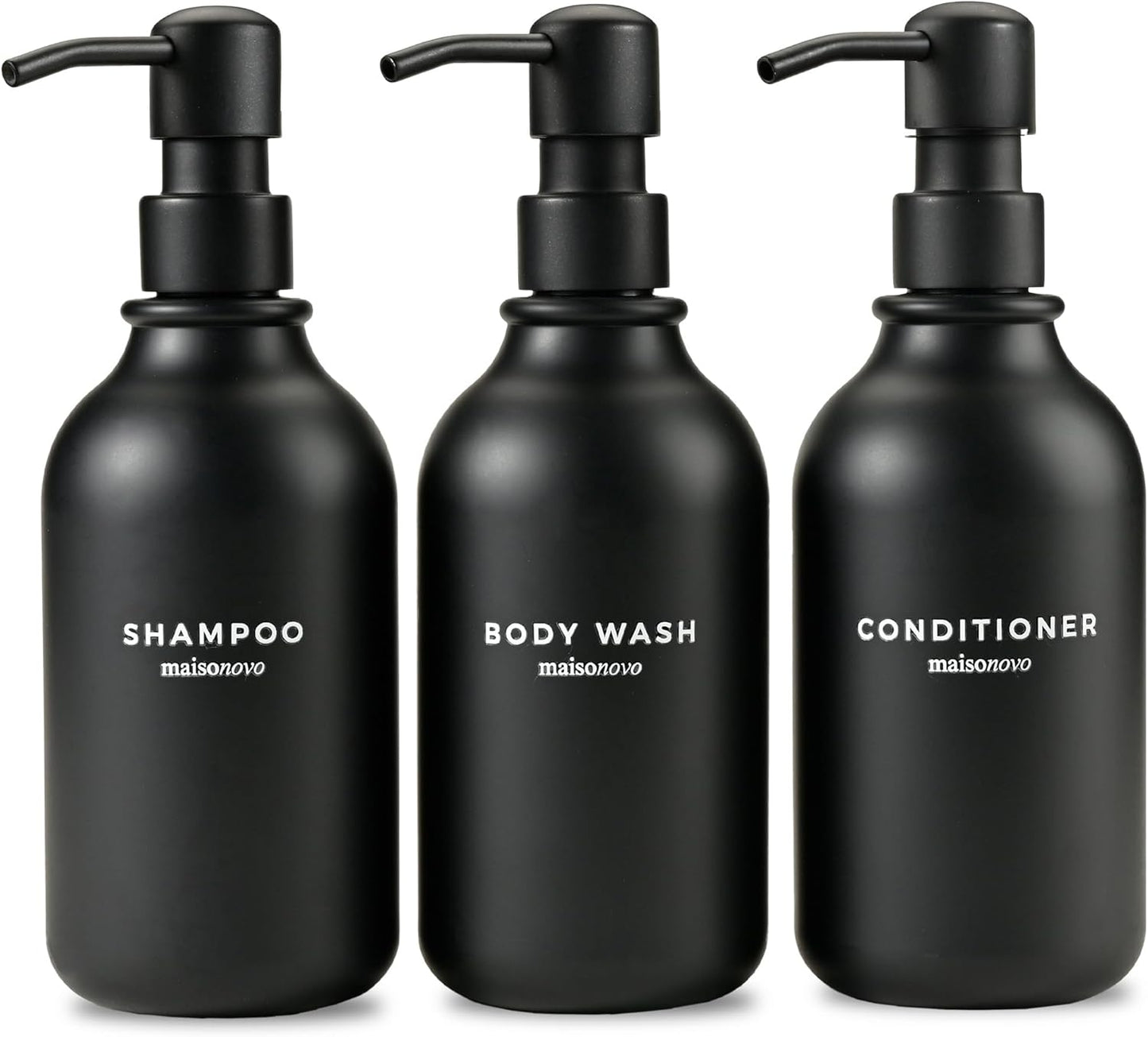 Nachfüllbare Shampoo- und Duschgelspender, 3er-Set, Schwarz X 3