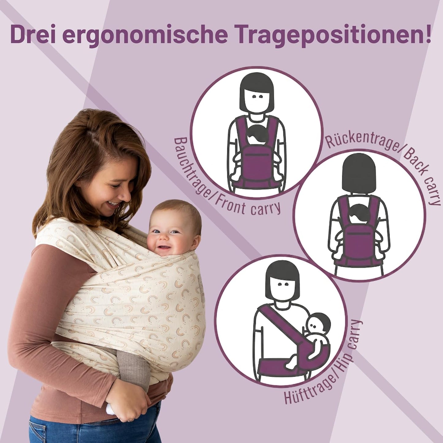 Elastisches Babytragetuch, Powder