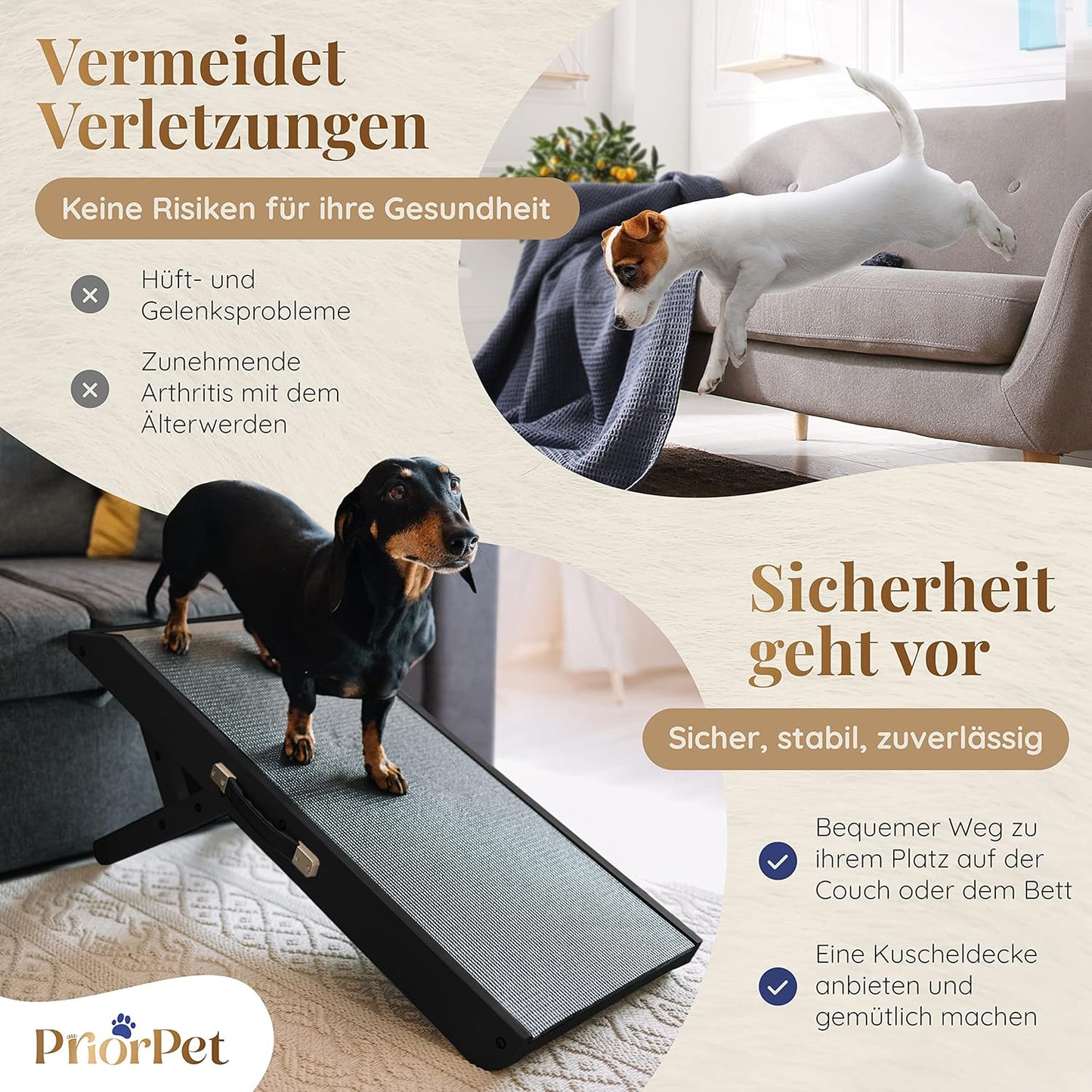 Höhenverstellbare Hunderampe, Jet Schwarz
