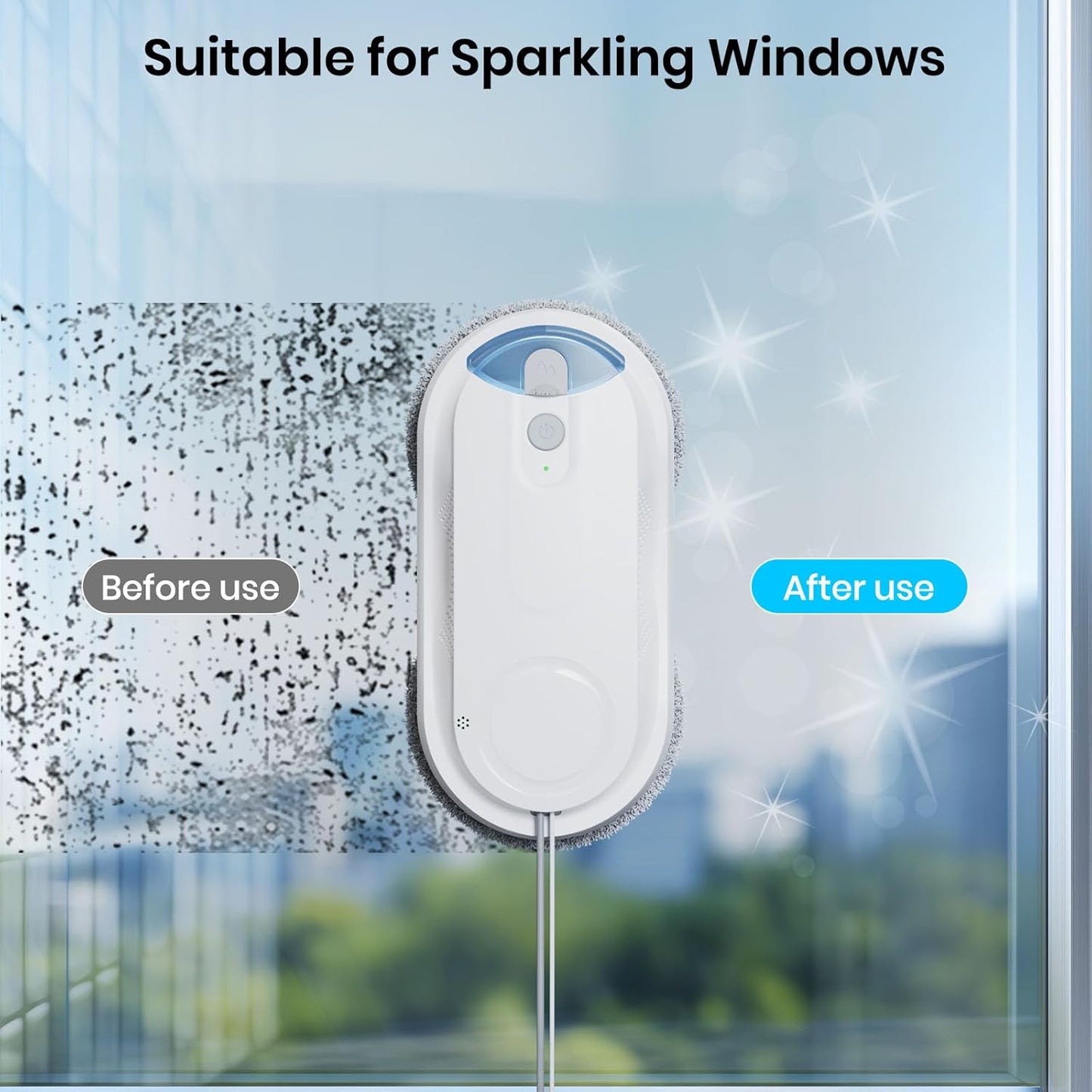 X3 Fensterputzroboter mit Dual-Spray und KI-Pfadplanung, Weiss X3