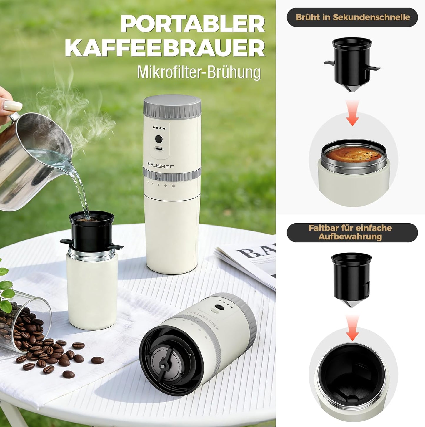 Elektrische Kaffeemühle, Weiss