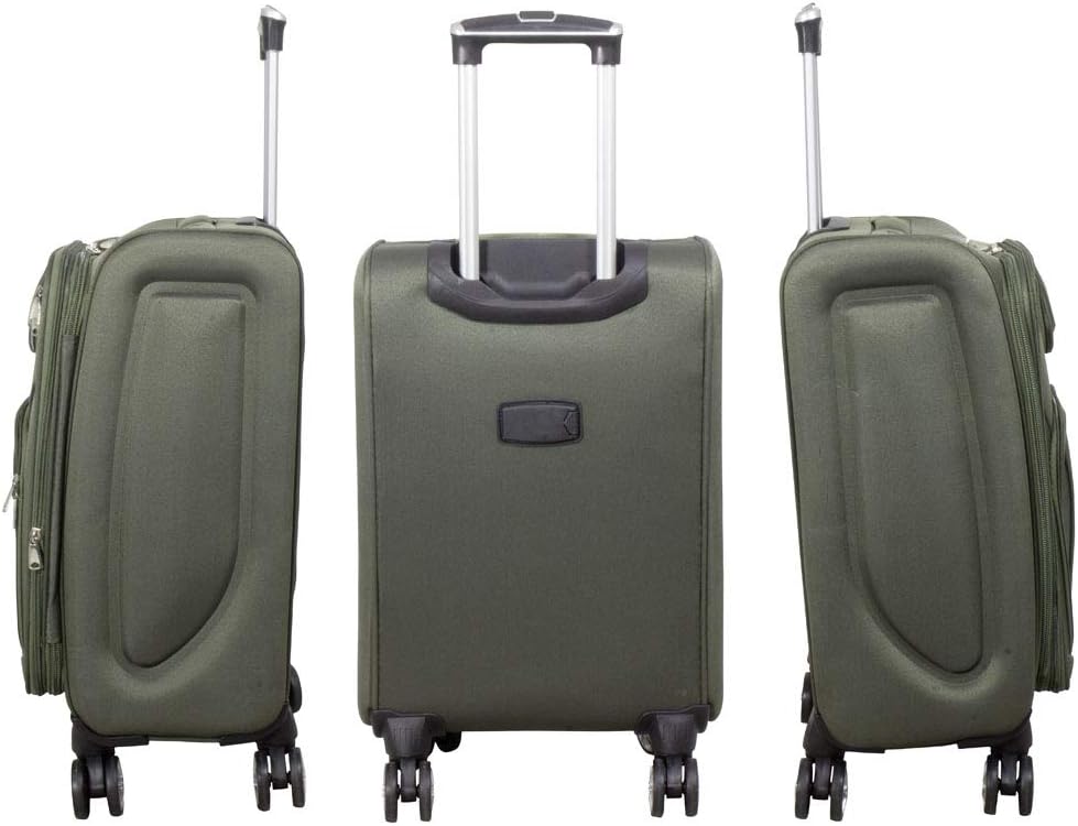 3-teiliges Weichgepäck Koffer-Set, Kofferset 3 teilig Grün