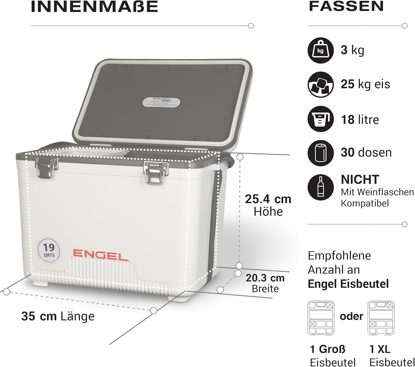 Tragbare Kühlbox, Eismango 19 Quart