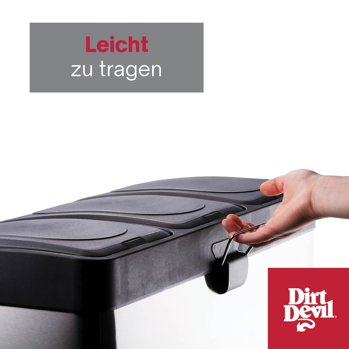 3 Fächer Tretmülleimer, 3 x 15L silber