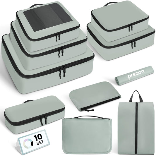 10-teiliges Gepäck-Organizer Set, 10 Set, Minze