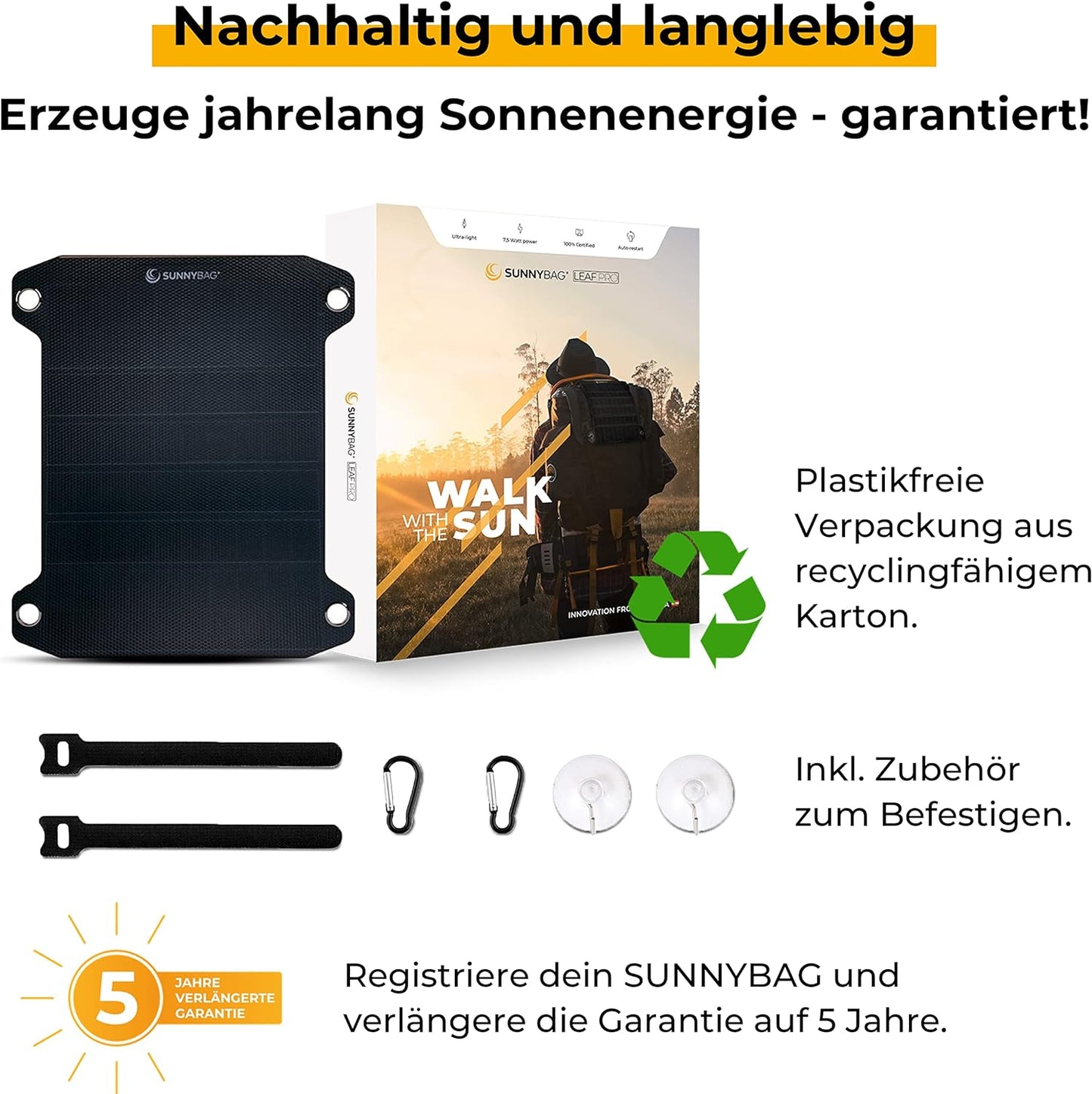 Flexibles Solarpanel, LEAF PRO 7,5W