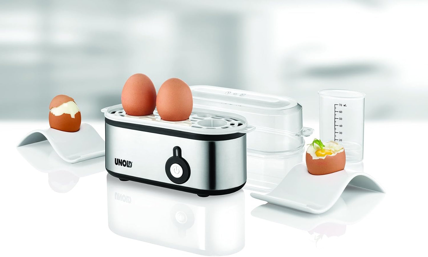 Eierkocher Mini für 1-3 Eier, inkl. Messbecher