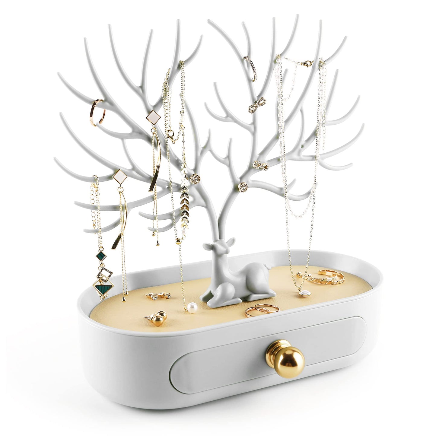Schmuckbaum Geweih mit Schublade, B White-aluminium Alloy Handle