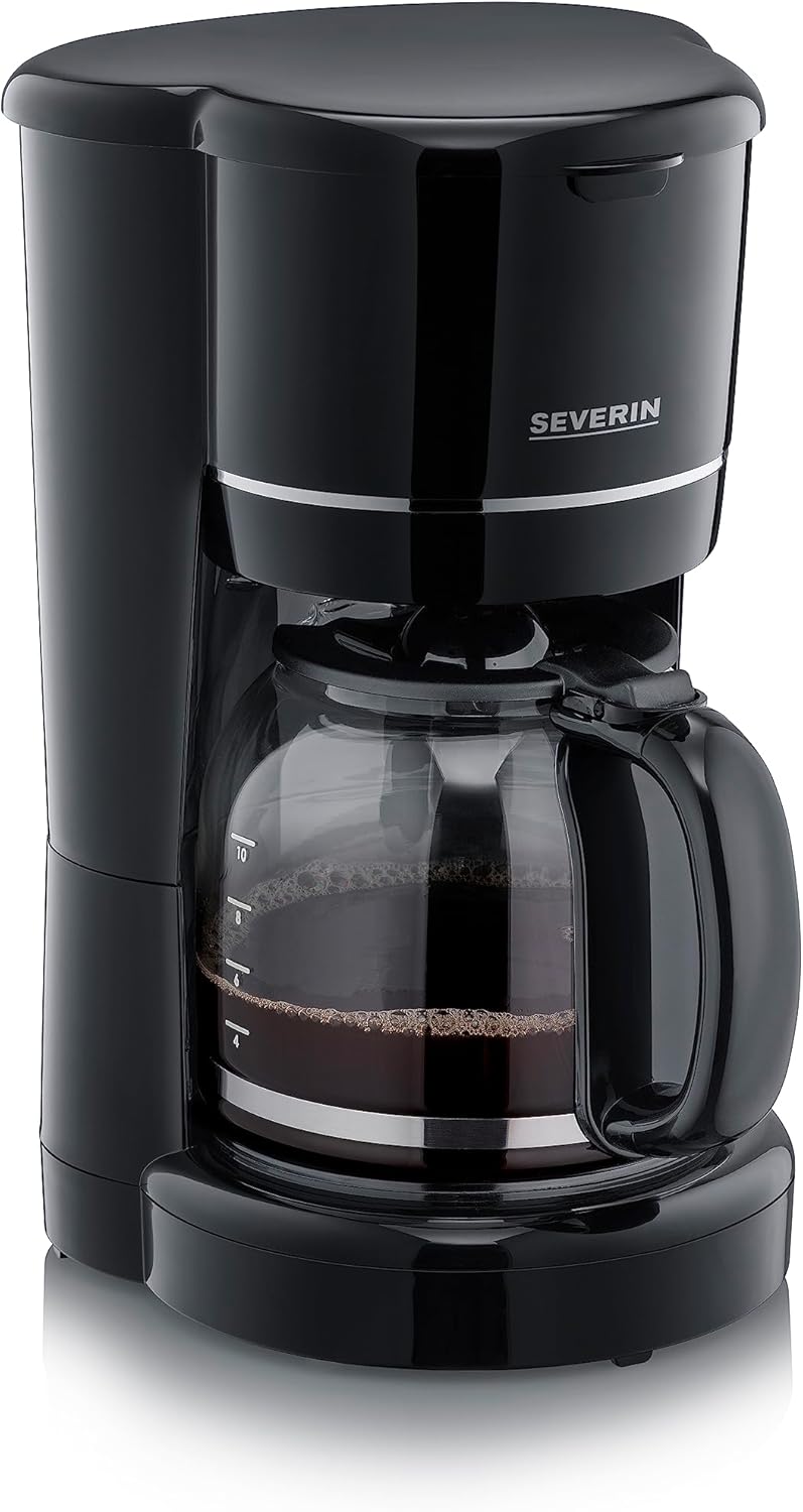 Filterkaffeemaschine mit Glaskanne & Permanentfilter, Schwarz, 900 W - 10 Tassen
