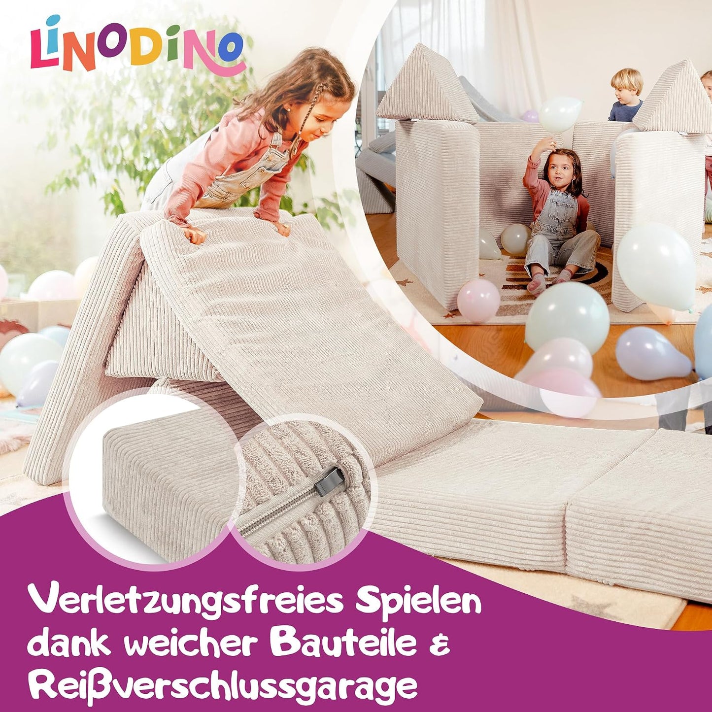 Spielsofa für Kinder, Elfenzauber Beige