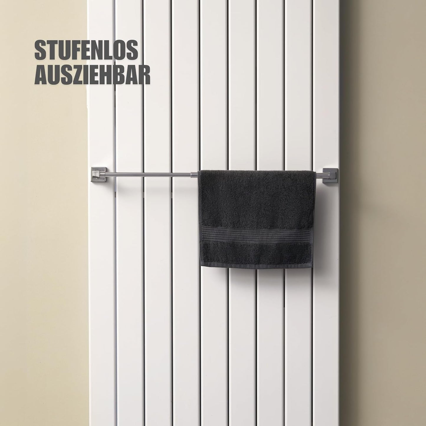 Ausziehbarer Handtuchhalter für Heizkörper, magnetisch, Einzelhalterung Chrom