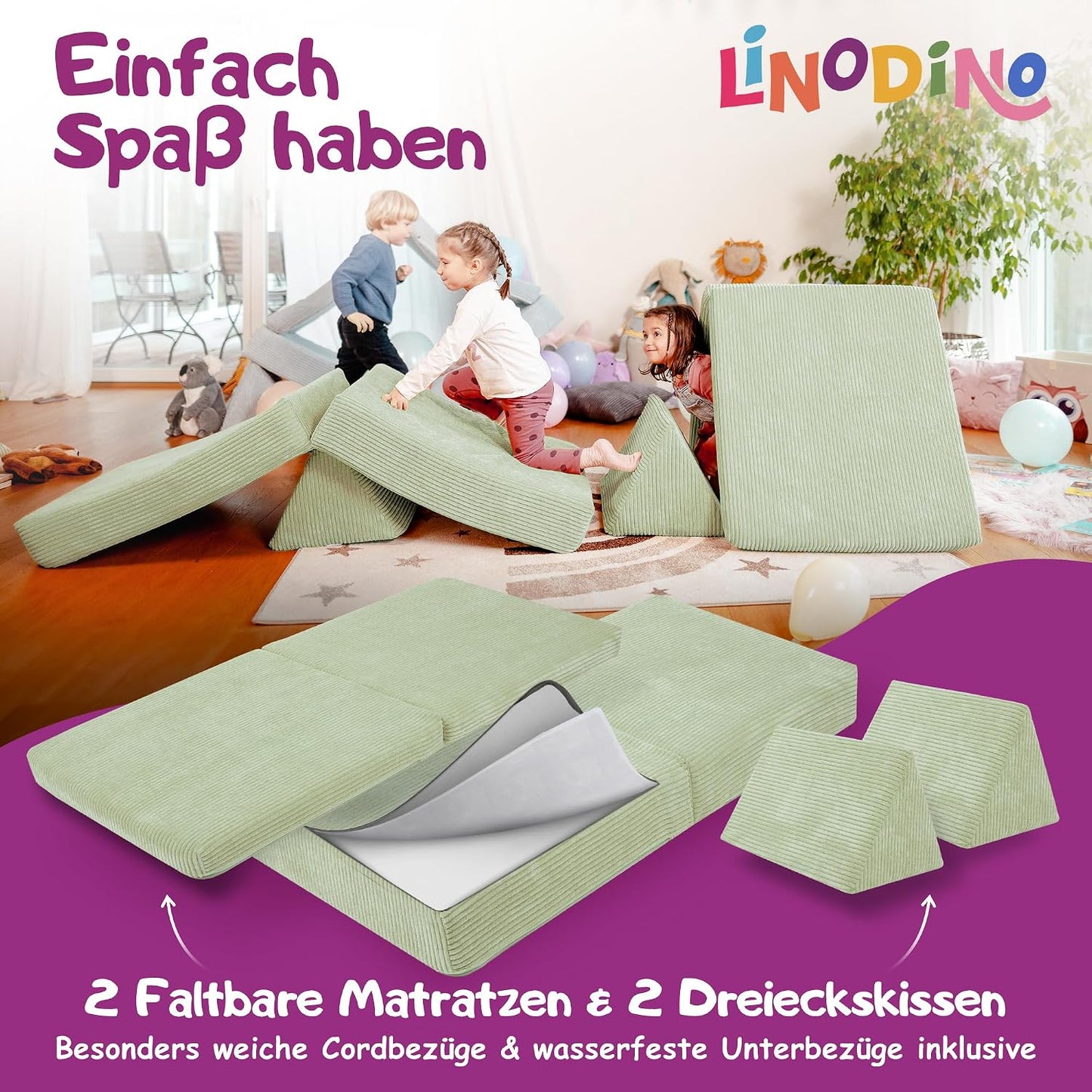 Spielsofa für Kinder, Avocado Grün