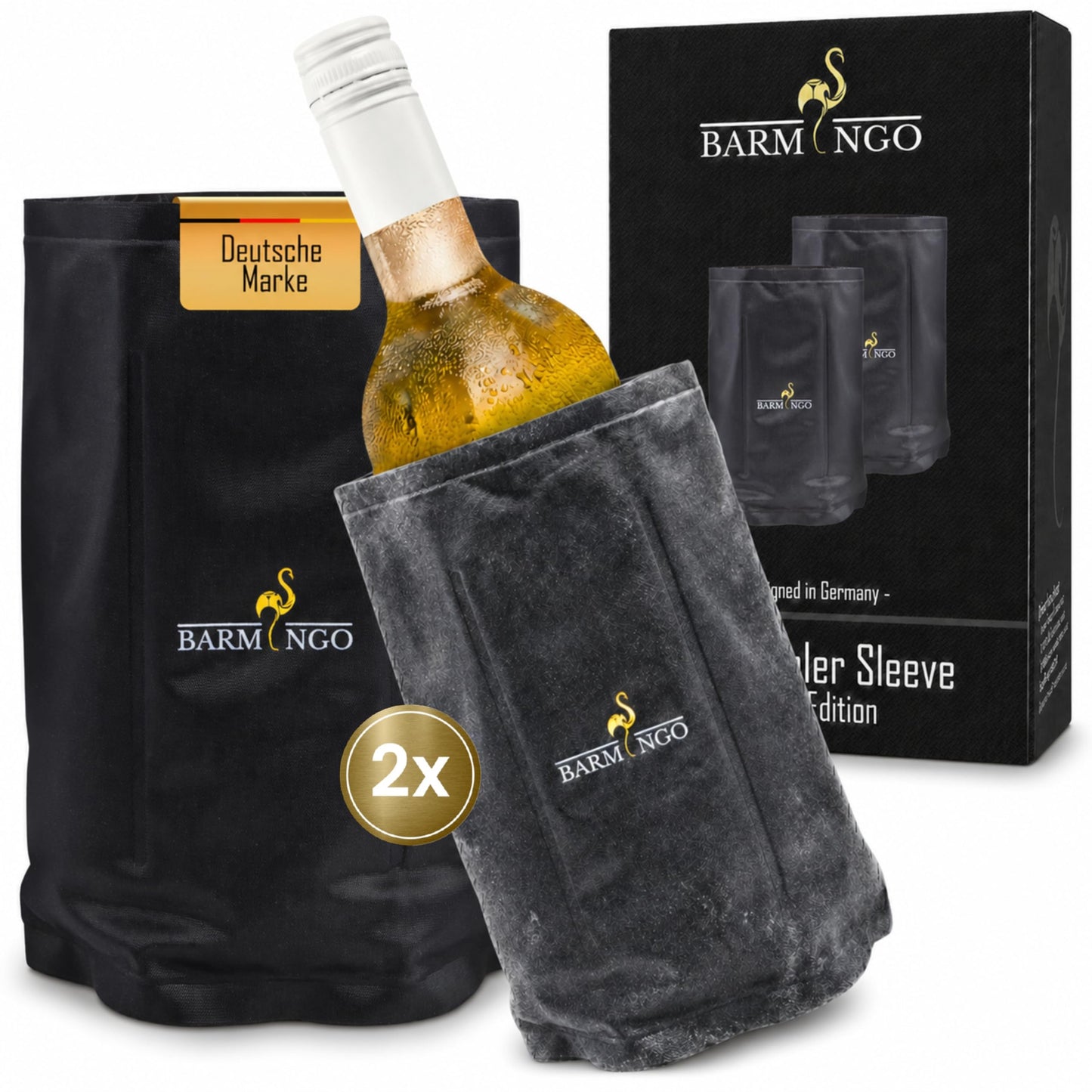 Weinkühler Manschetten, 2er-Set, für Sekt & Champagner, Kühlmanschetten
