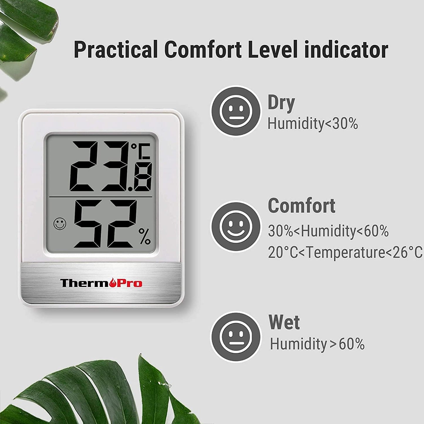 3er-Set Mini Thermo-Hygrometer TP49W-3, 3