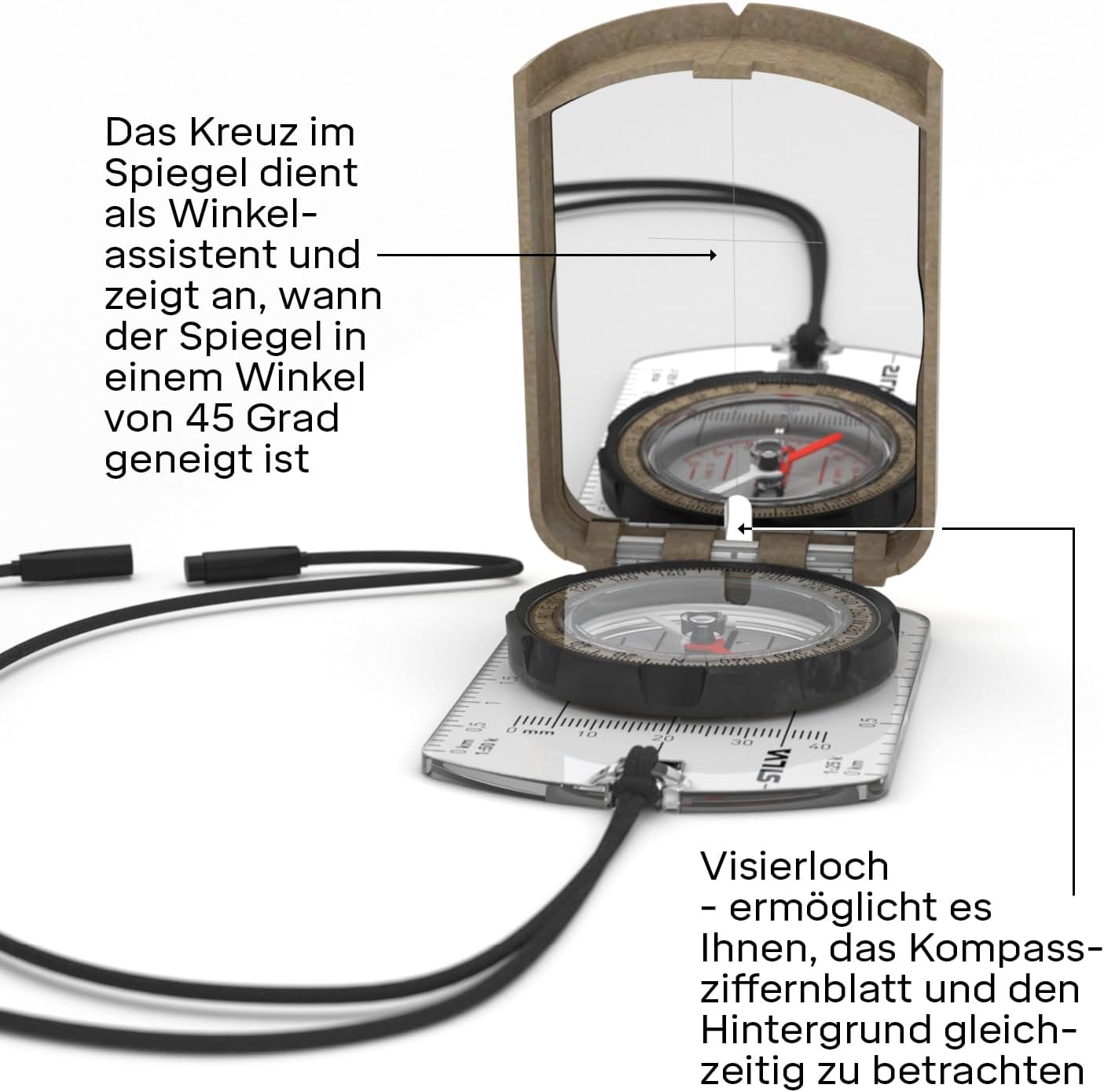 Spiegelkompass Terra Ranger S aus Recyclingmaterial