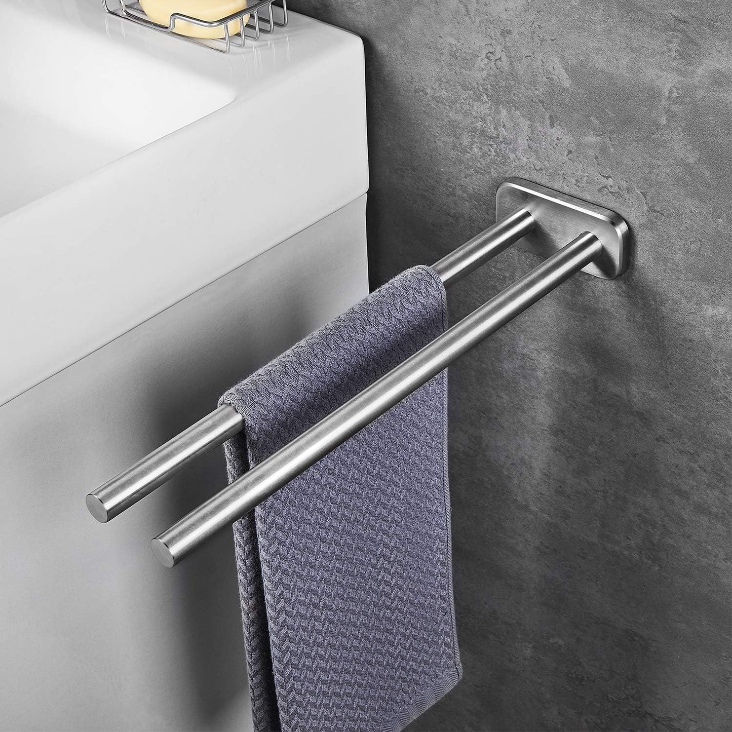 Zweiarmiger Handtuchhalter, Silber
