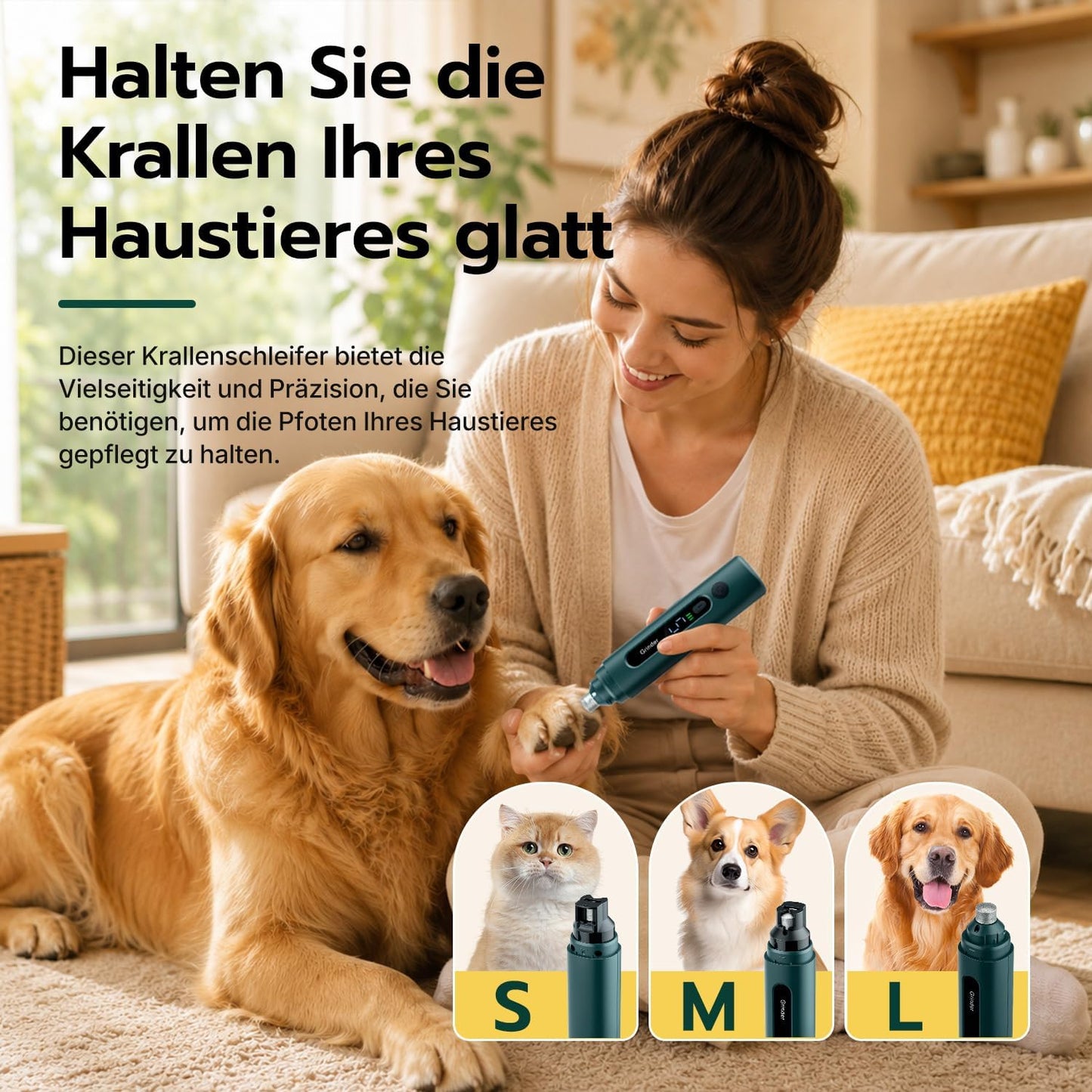 Krallenschleifer mit LED und 5 Stufen
